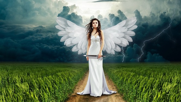 angel, nature, clouds